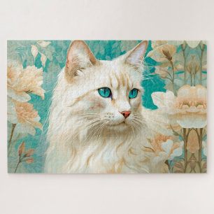 Flame Lynx Point Siamese Portrait Art Jigsaw Puzzle