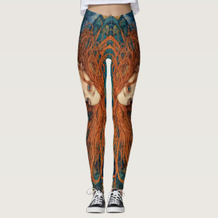 "Flame of the Tides" - A Colourful Portrait Leggings