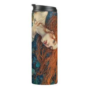 "Flame of the Tides" - A Colourful Portrait Thermal Tumbler