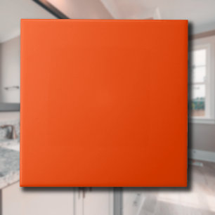 Flame Orange Solid Colour Classic Elegant Tile