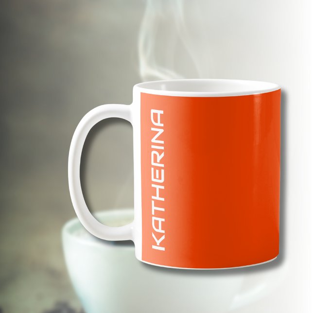Flame Orange Solid Colour | Classic Personalized  Coffee Mug (Creator Uploaded)