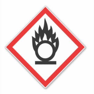 Flame Over Circle Hazard Symbol Label