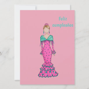 Flame, pink suit with green lunches card