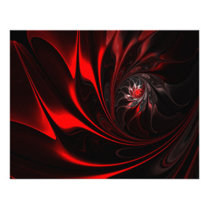 Flame Red Abstract Whirl Photo Print