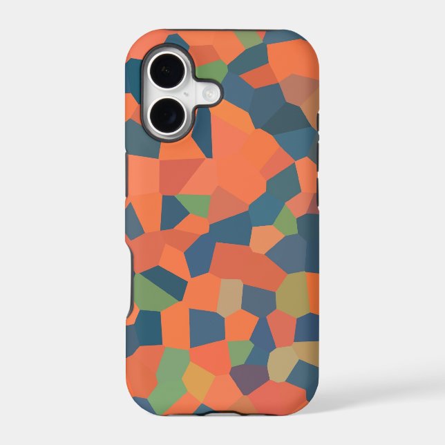 Flame Red, Midnight Blue, Green Mosaic Pattern (Back)