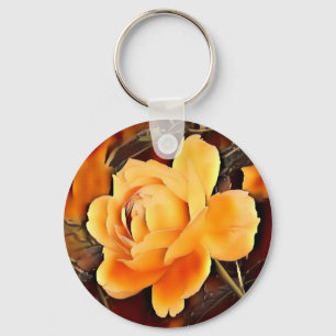 Flame Rose Keychain