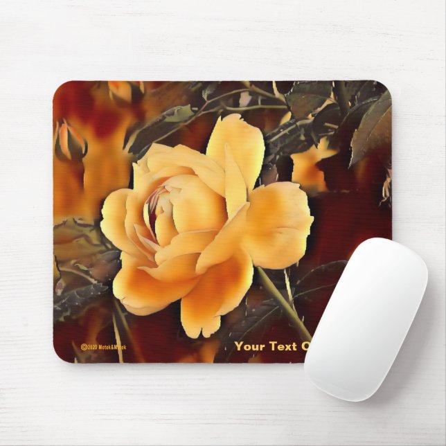 Flame Rose Mouse Pad (With Mouse)