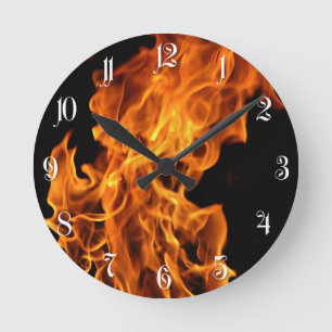 Flame Round Clock
