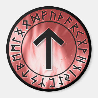 Flame Runes, Red [17. Tiwaz] Magnet
