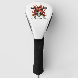 Flame Skull Pirate Golfer Golf Head Cover