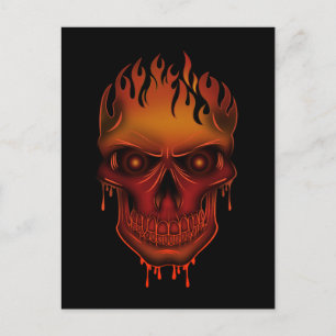 Flame Skull Postcard