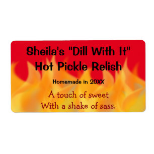 Flame Themed  Homemade Canning Label