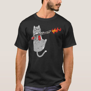 Flame Thrower Cat Flamethrower Fire Weapon Kitty T-Shirt
