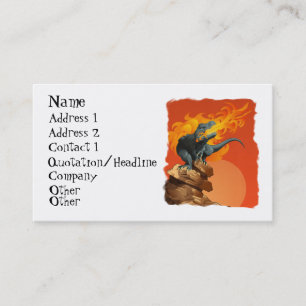 Flame Throwing Dinosaur Art by Michael Grills Business Card