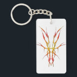 Flame Tribal Deer Skull Hunting Design Keychain<br><div class="desc">Make a bold statement with this unique, intricately detailed Deer Skull Tribal Design. Featuring a striking red and yellow image, this artwork reimagines the classic hunting trophy with a dark, modern edge. Perfect for deer hunters looking for gear that stands out from the traditional camo, this "scary-cool" tribal aesthetic adds...</div>