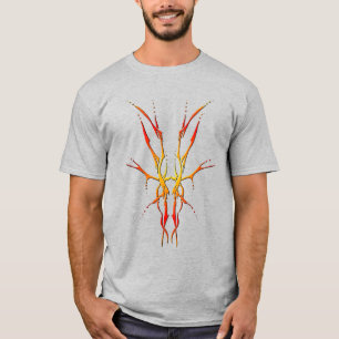Flame Tribal Deer Skull Hunting Design T-Shirt
