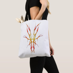 Flame Tribal Deer Skull Hunting Design Tote Bag