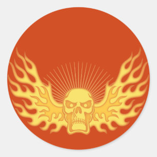 Flame Wing Classic Round Sticker