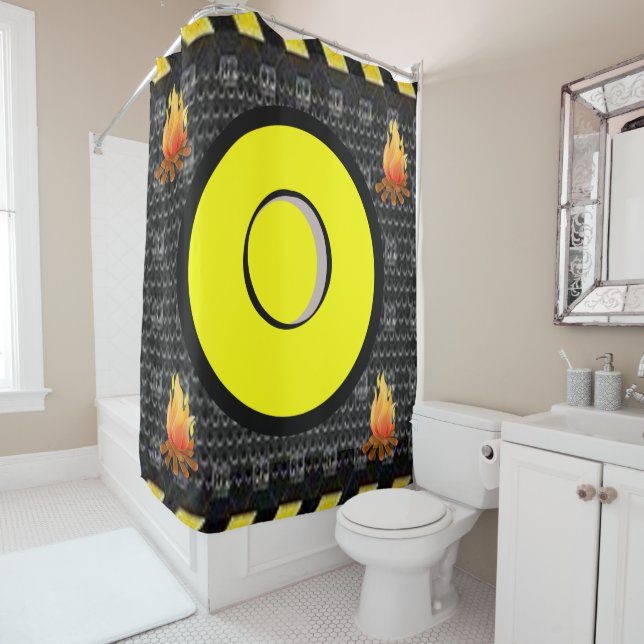 Flame yellow  black showercurtain (In Situ)