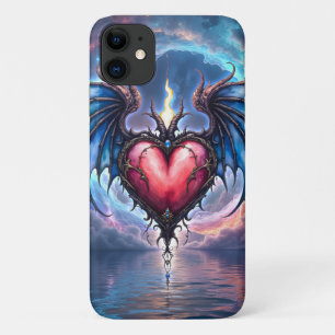 Flamebound Heart of the Moon – Gothic Cosmic Love iPhone 11 Case