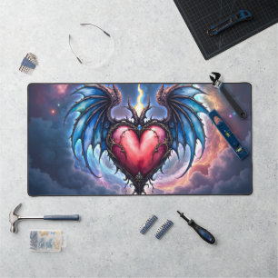 Flamebound Heart of the Moon – Gothic Cosmic Love Desk Mat