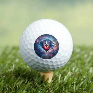 Flamebound Heart of the Moon – Gothic Cosmic Love Golf Balls