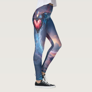 Flamebound Heart of the Moon – Gothic Cosmic Love Leggings