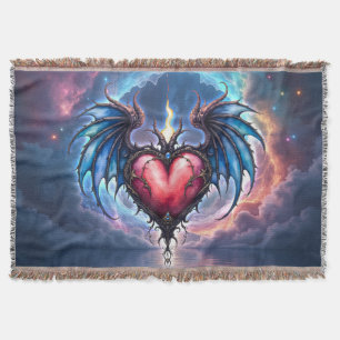 Flamebound Heart of the Moon – Gothic Cosmic Love  Throw Blanket