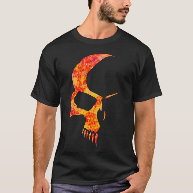 Flamed skull tee shirt (Front)