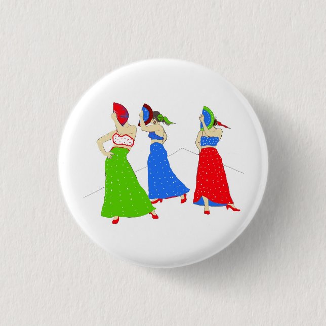 Flamenco 1 Inch Round Button (Front)