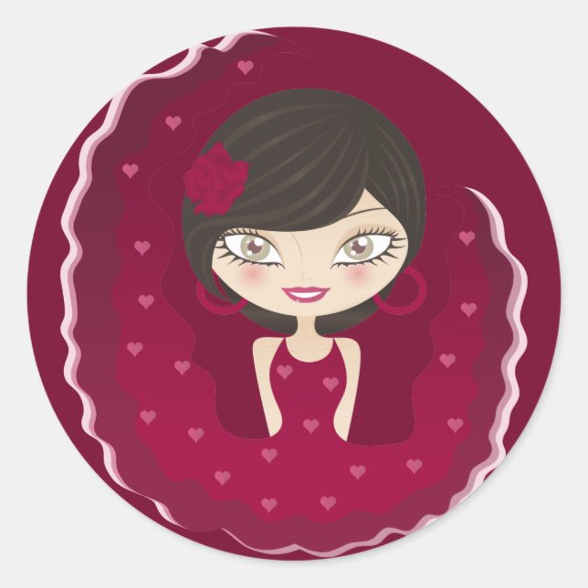 Flamenco Classic Round Sticker (Front)