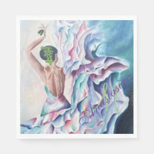 FLAMENCO DANCE PARTY MONOGRAM NAPKIN