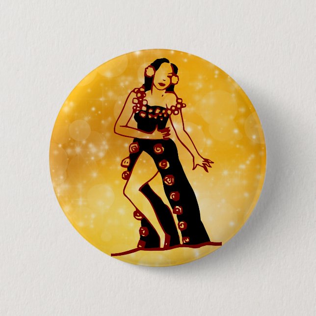Flamenco dancer 2 inch round button (Front)