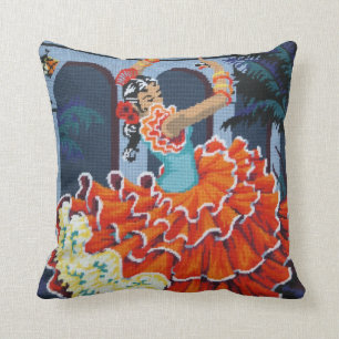 Flamenco Dancer American Mojo Pillow/Cushion Throw Pillow