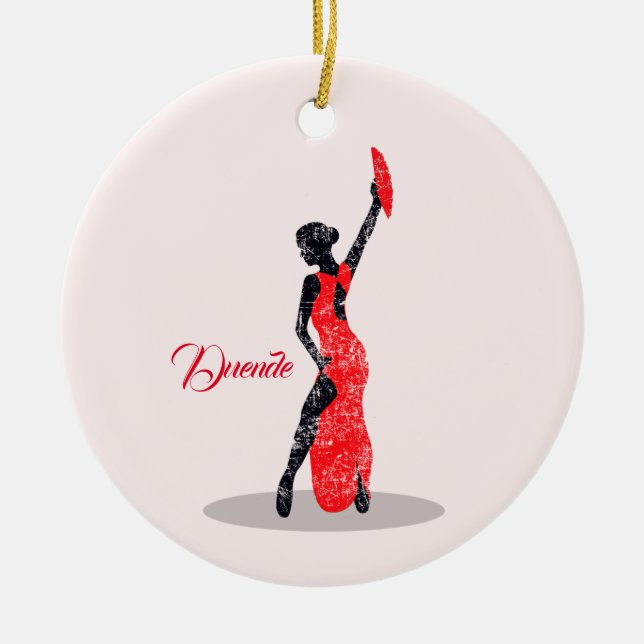 Flamenco Dancer Ceramic Ornament (Front)