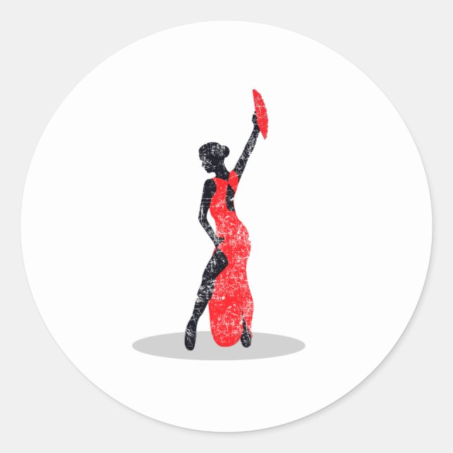 Flamenco Dancer Classic Round Sticker (Front)