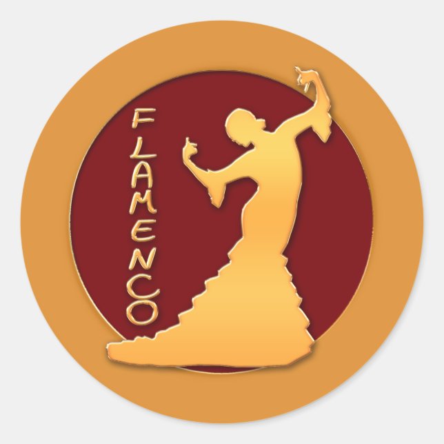 Flamenco Dancer Classic Round Sticker (Front)