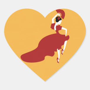 Flamenco Dancer Heart Sticker