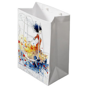 Flamenco Dancer in Flowing Multicolored Motion #1 Medium Gift Bag