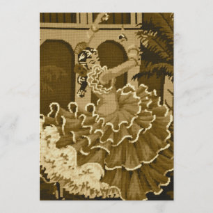 Flamenco Dancer in Sepia Invitation