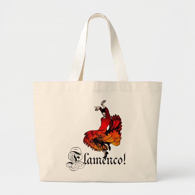 Flamenco Dancer Large Tote Bag (Front)