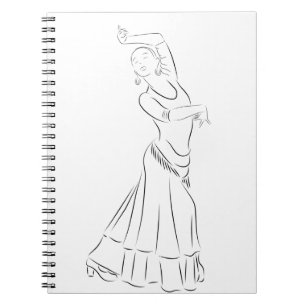 Flamenco Dancer Line Art Notebook