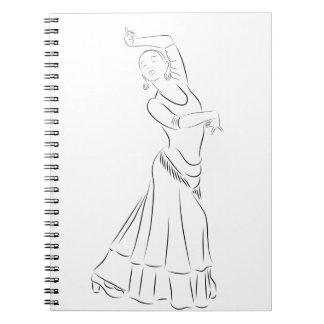 Flamenco Dancer Line Art Notebook