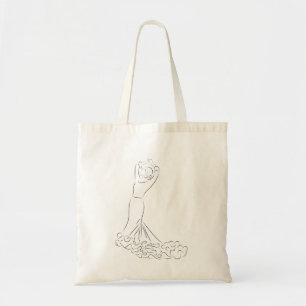Flamenco Dancer Line Art Tote Bag