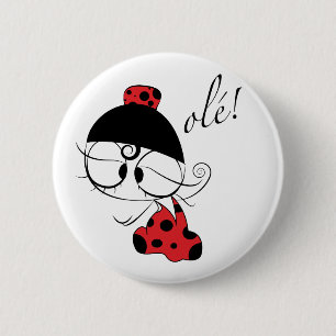 Flamenco dancer ole! 2 inch round button