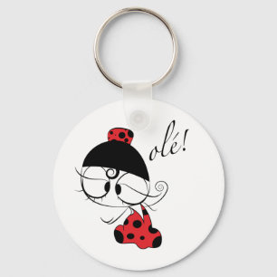 Flamenco dancer ole! keychain