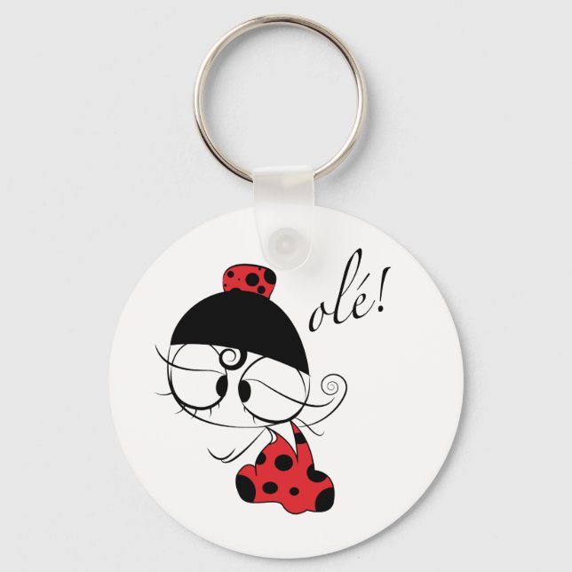 Flamenco dancer ole! keychain (Front)