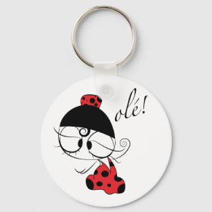 Flamenco dancer ole! keychain