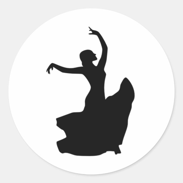 Flamenco Dancer Only Classic Round Sticker (Front)