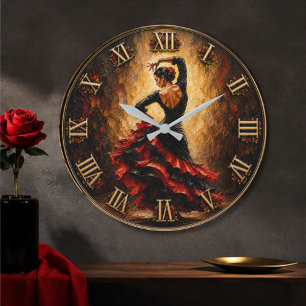 Flamenco Dancer Spanish Dance Art Large Clock